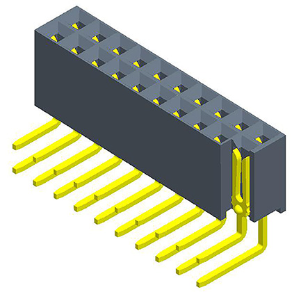 2.00mmFemale Header  Dual Row  90° Y-type